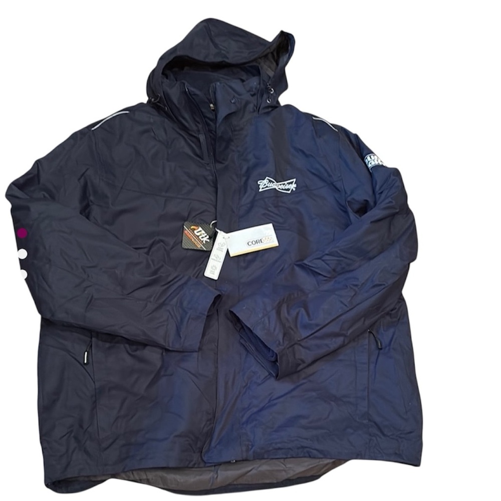 Anheuser Busch Navy Insulated Budweiser Hiking/Winter Hooded 2 part Jacket XL